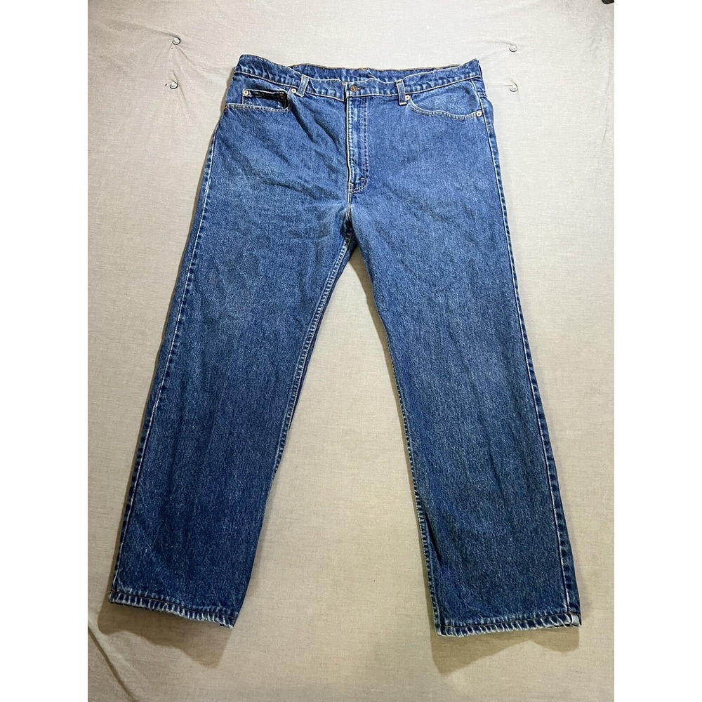 Vintage 90s Levis 505 Straight Faded Blue Denim Jeans Mens 40x30 Made in USA